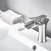 Musluk havzası musluk siyah şelale banyo muslukları sıcak soğuk su havzası mikseri musluk krom pirinç tuvalet lavabo su musluklar vinç altın 1401 t