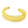 Mesh Cuff Bracelet exquis or jaune 18 carats rebouchés Femmes Bracelet Belle soirée de mariage cadeau Dia 60mm