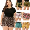 Beach Shorts Bohemia Floral Beachwear Pants Flowers Printed Casual Boardshorts Plus Size Belt Swimwear Elastic Surf Swimming Shorts F7519