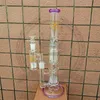 narguilé noir blanc nid d'abeille rose violet dab rigs bong pipe à eau en verre