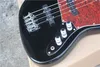 4 strings Rosewood Fingerboard Black Body Electric Bass Guitar with White Block InlayChrome hardwareRed Pearl Pickguardoffer cu5322328