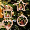 Wooden Christmas Tree Hanging Ornaments Decorations elk Deer snowman santa snowfake Pattern Pendants Rustic Home Window Decor Crafts