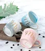 mark cup Tazza da caffè in ceramica da ufficio in ceramica con bordi dorati in marmo semplice stile nordico, polvere marmorizzata per occasioni di regali aziendali