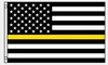 90 * 150cm amerikanska flaggor gul linje USA polis flaggor 3x5 fot tunn röd linje svart vit och blå amerikanska flaggan med mässingsgrommets