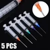 5 Piece Dispensing Syringes 5ml Syringe Crimp Sealed-Blunt Needle Tips For Glue Oil Ink Industrial Dispensing Supplies