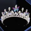 Charmante Prinses Champagne Zilveren Kralen Kristallen Bruids Tiaras Kroontjes Bruids Hoofdepunten Bruids Accessoires Bruiloft Tiara's / Crowns T303591