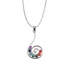 Miscela energetica 7 perline in resina Chakra Healing Point Collana con ciondolo Yoga Reiki