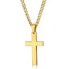 Mens rostfritt stål Cross Pendant Halsband Män religion Faith Crucifix Charm Titanium Steel Chain for Women Fashion Jewelry Gift GB1439