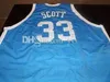 North Carolina Tar Heels College 33 Charlie Scott 34 George Lynch 42 Brad Daugherty Retro Basketball Jersey قمصان رجالية مخيطة حسب الطلب