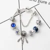 16-21cm Ny 925 Silver Armband Charm Pärlor Armband Dream Catcher Pendant Butterfly Charms Tillbehör DIY Smycken Julklapp