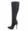 Hot Sale-9 Colors Autumn Winter New Leather Pointed Toes Thin Heels Women Knee Boots Western Fashion Boots Size 4-11