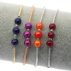 Fashion creative handmade natural freshwater pearl 6-7mm round color Jane elastic rope bracelet unblocking chakras