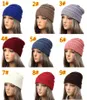 18 Kolory Kapelusze Dzianiny Trendy Beanie Kobiety Chunky Czaszki Czapki Zimowe Kabel Dzianiny Kapelusze Headgear Slouchy Szydełkowe Kapelusze