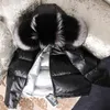 Maomaokong collo in pelliccia di volpe naturale sciolto piumino corto scheggia giacca invernale in anatra bianca t park V191209
