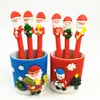 Coloffice 1PC Christmas Soft Pottery clay Ballpoint Pen Kawaii Old Man Snowman For Kids Gift Black Ink 0.5mm Pen School Office Supply