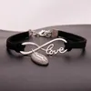 Chaud 10pcs / lot infini love 8 bracelet rugby balle bracelet bracelet pendentif femme / hommes bracelets simples / bracelets bijoux cadeau A130