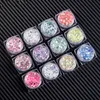 12 kleuren Nail Art Glitter Pailletten Poeder Paillette AB Hexagon Ronde Flakes Manicure Decoratie UV Gel Polish 3D Tips DIY Tools