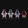 Wholesale Carb Cap stand Glass holder cyclone spin pink purple Hookahs for 25mm flat top quartz banger dab Terp Pearls bong