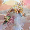 Custom 3d ceilings Fairy and angel ceiling oil painting 3d murals wallpaper for living room