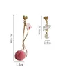 Boucles d'oreilles courbes boules de cheveux avec Clips, longue chaîne, dessin animé, nouvelles boucles d'oreilles