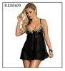 Comeonlover Zwart Open Bh Sexy Lingerie Borduurwerk Exotische kleding Vrouw Sexy Set Erotische Maat M Beha Ondergoed Set RE80751