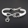 Multi Colori per scegliere unisex Friends Dog Paw Chanms Silver Heart Pendants Infinity Love Leather Mixed Color Velvet Rope Brac4639333
