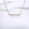 Collier personnalisé en Zircon avec lettres de maman pour femmes, pendentif en cristal, chaîne ras du cou, bijoux pour fête des mères, anniversaire, Gif226x, nouvelle collection