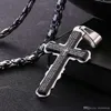 Bibbia spagnola vintage in oro e argento tono nero in acciaio inossidabile Jesus lords cross men pendant collana catena gioielli NP61