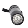 Tragbare UV-Taschenlampe aus Aluminiumlegierung mit 9 LEDs, ultraviolette Taschenlampe, unsichtbare Schwarzlichterkennung, Tintenmarkierung, DHL-freies Verschiffen