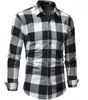 Camisa a cuadros Camisas para hombres 2018 Nueva moda Chemise Homme Camisas a cuadros para hombres Camisa de manga larga Blusa para hombres 3XL V66