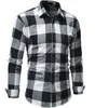 Plaid skjorta män skjortor 2018 ny mode kemise homme mens rutiga skjortor långärmad skjorta män blus 3xl v66