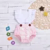 Baby Designer Ubrania Pajacyki Dziewczyny Wzburzyć Rękaw Triangle Kombinezony Lato Kwiatowy Drukowane Jednostka Body Noworodka Wspinaczka D828