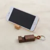 Universal Portable Wood Phone Holder Desktop Bracket Stand Car Keychain Keyring för iPhone 11 Pro Max Samsung S102567164