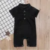 Kids Designer Clothes INS Baby Rompers Infant Denim Jumpsuits Boys Jeans Bodysuits Newborn Climbing Clothing Summer Boutique Clothes B6541