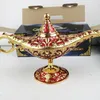 Masal Aladdin Sihirli Lamba Eski Censer Yaratıcı Metal Aroma Brülör Çok Renkli Tütsü Brülörler Yeni Gelmesi 35 * 12 * 18.5 cm 660