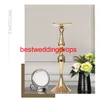 Factory Partihandel Bröllop Tall Metal Table Centerpiece Stativ Blomma Vase Stand Guld Kolumn Dekoration Best0871