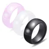 8mm rose blanc noir couleur anneaux en céramique espace coloré en céramique femmes anneau Simple queue anneau pour hommes femmes en gros