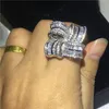 Vecalon grande anel de flor de luxo 925 prata esterlina forma t diamante noivado anéis de banda de casamento para mulheres dedo jóias3644057