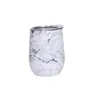 12oz Marbling Egg Cup met Deksel Wijnglas Rvs Isolatie Bier Tumbler Vacuüm Koffiemok Travel Waterfles Ljja3846