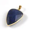 6 Pcs Natural crystal Stone Gemstone Pendants 18K Gold Plated Europe popular Style Pendant Jewelry NEW 40*26 mm