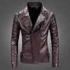 Chaquetas para hombres chaqueta motociclista para hombres chaqueta de motos pu de cuero chaqueta de motociclista de ajuste delgado 3 colores asiáticos m-3xl 2023