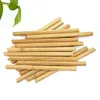 Anpassad logotyp Organisk Eco Reusable grossist set naturliga bambu bubbla te dricka halm engång med fall