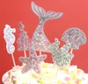 Coda di sirena Cupcake Topper Compleanno per bambini Decorazione per feste Sirenetta Baby Shower Under The Sea Cake Decor