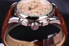 Forsining Moon Phase Movimento Shanghai Cassa in oro rosa Cinturino in pelle marrone Orologio da uomo Top Brand Luxury Orologio automatico a carica automatica