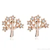 Christmas Tree Stud Earrings Crystal Life Tree Earring for Women Girls Fashion Leaf Charm Statement Ear Cuff Jewelry Gift Cheap Wholesale