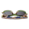 Luksusowa marka 100% Natura Drewniane Kolor Stripe Ramki Okulary Okulary Kobiety Człowiek Spolaryzowane Steampunk Okulary Dropshipping OEM 2017