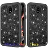 Pour Samsung J7 2018 Cas Femmes De Luxe Paillettes Brillant Bling Hybride Souple TPU Dur PC Couverture Arrière Téléphone Cas pour Samsung J3 2018