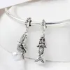 Fit Pandora Charm Bransoletka Europejski Silver Charms Mermaid Ariel Duchy Dangle Koraliki DIY Łańcuch Snake Dla Kobiet Bransoletka Naszyjnik Biżuteria