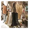 Hand-woven Fishing Net Bag Hollow Cotton Rope Tote Bags Women Beach Totes Handbags Reusable Shopping bags Storage Mesh Bag GGA3036