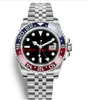 Мужские часы наручные часы Blue Red Ceramic Bezel из нержавеющей стали Pepsi Watch Автоматические движения с ограниченными часами диаметром 40 мм New Luxu156d